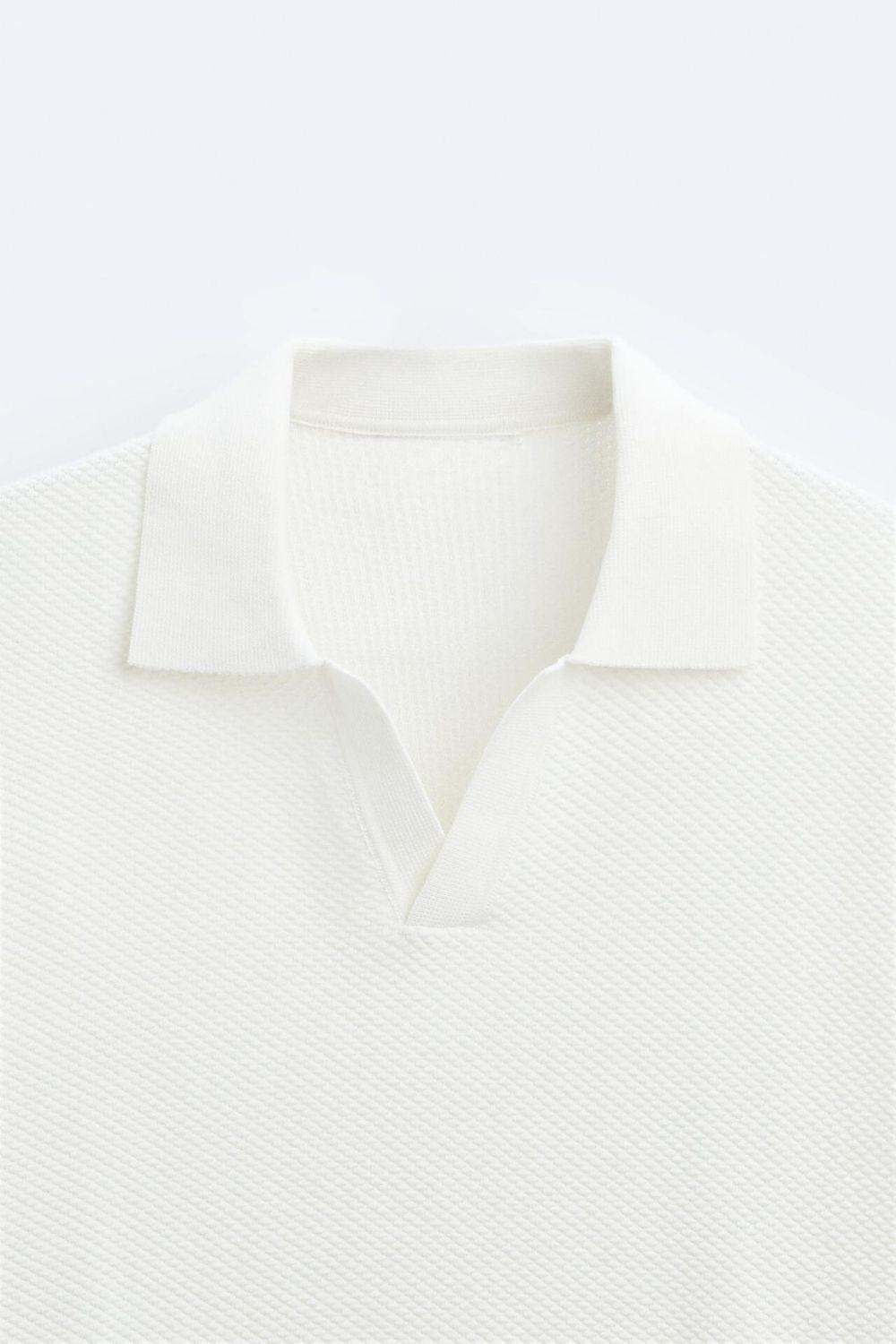 Polo en tricot classique en blanc