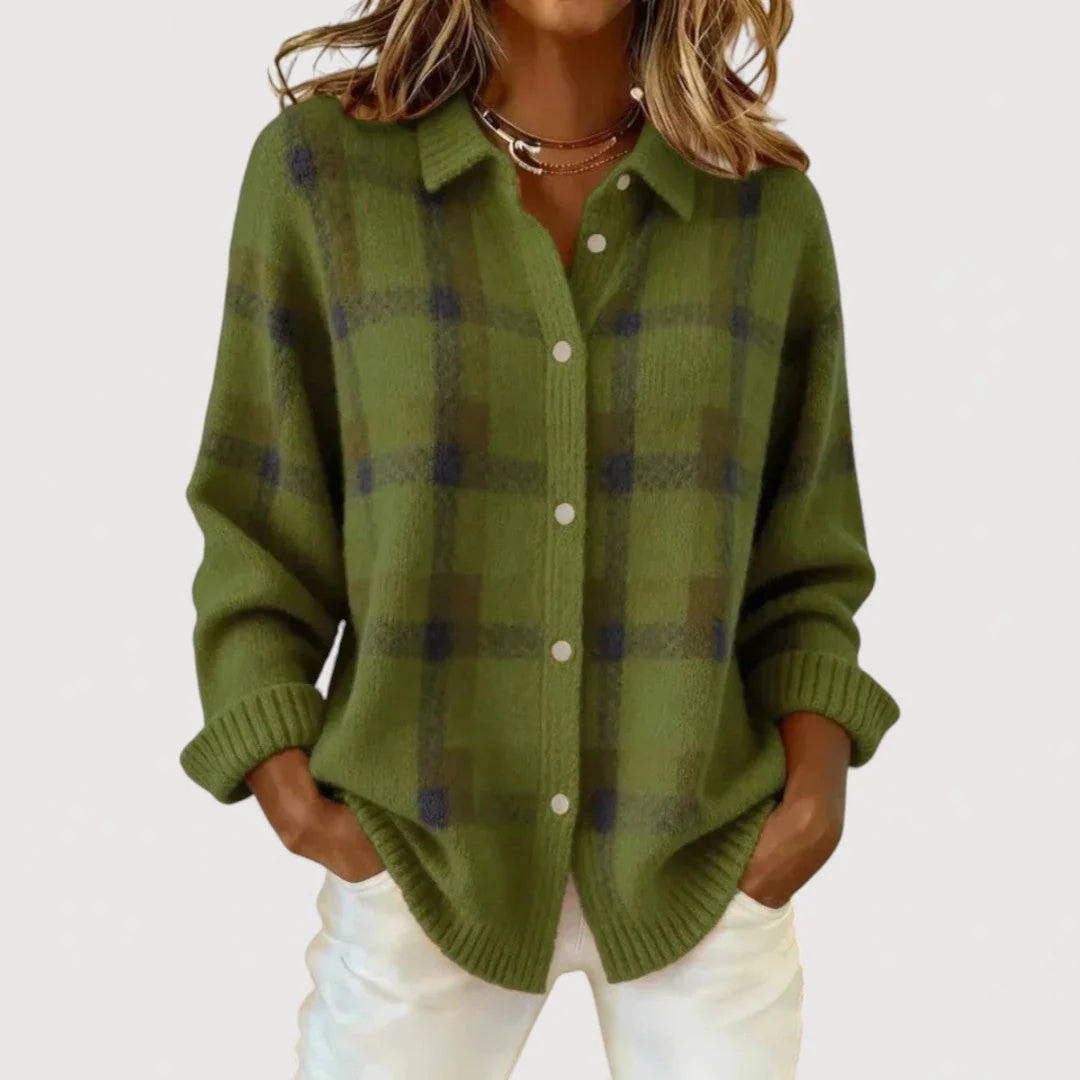 Matilda | Cardigan en Tricot à Carreaux