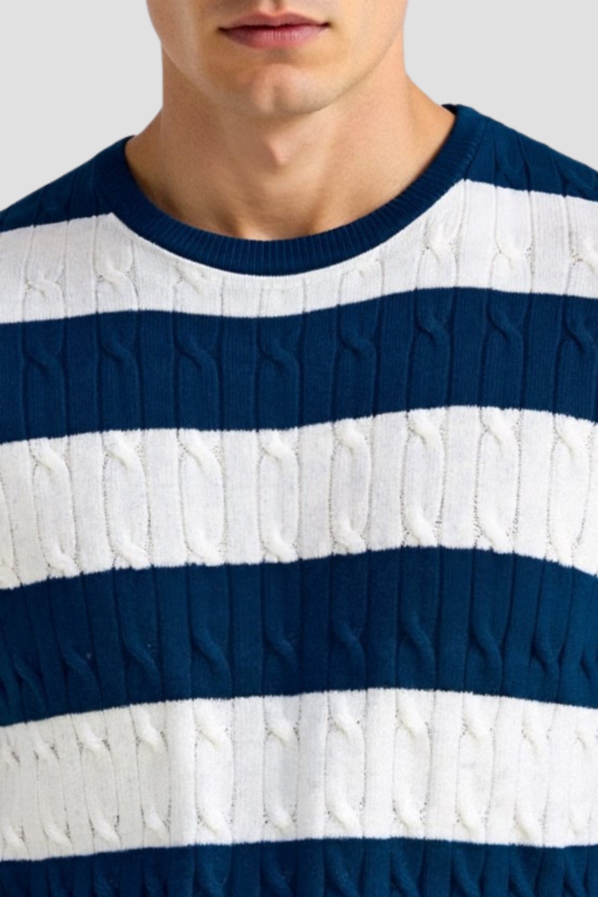 Pull rayé pour hommes à manches courtes – Élégant & Confortable