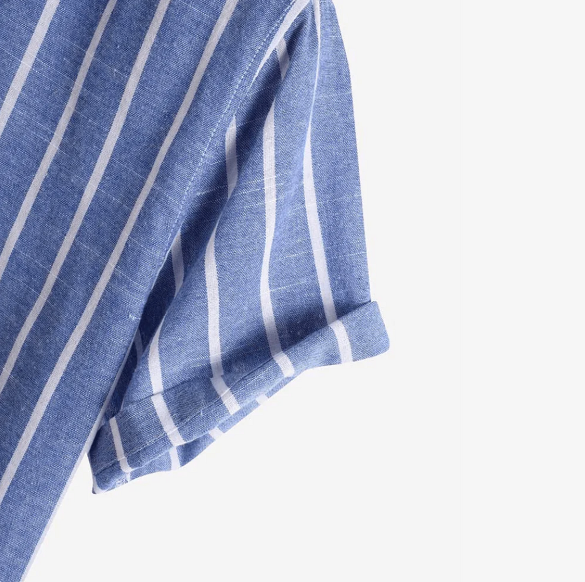 Thomas | Chemise en lin pour homme à rayures bleues d'été