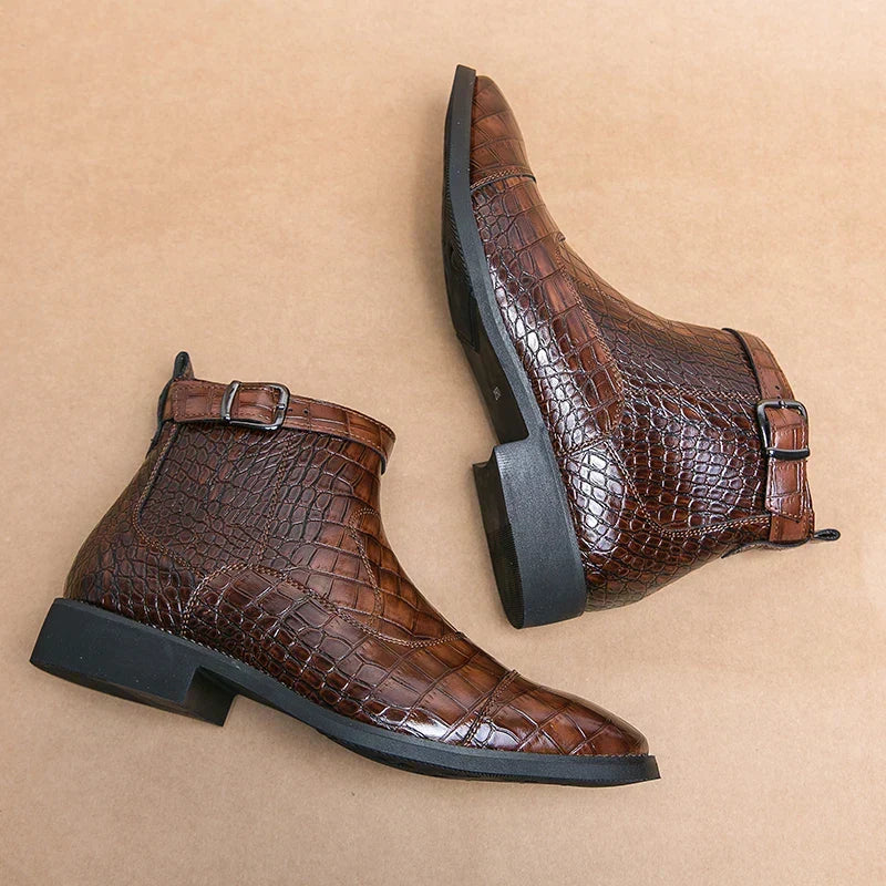 Ivo™ Luxe Bottines Croco-Patron pour Hommes
