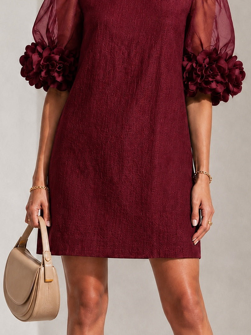 Philippa | Mini-Robe à Manches Bouffantes et Manchettes Fleuries