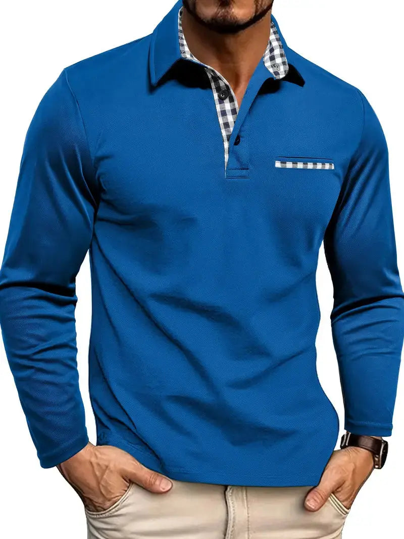 Polo Homme à Manches Longues Casual Stretch Confort