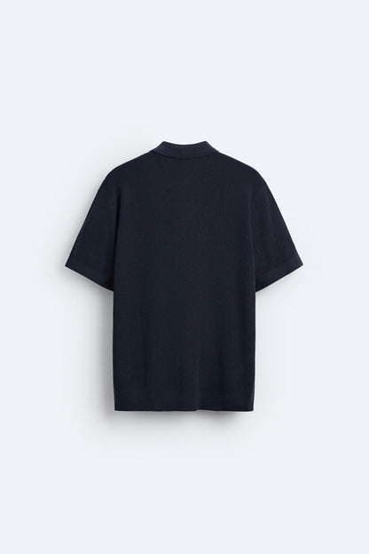 Polo en tricot élégant avec zip