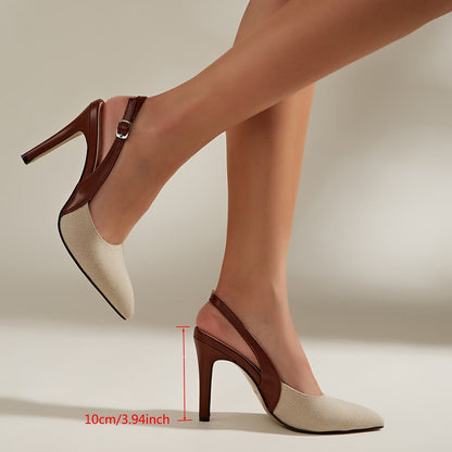 Amelia™ | Escarpins à talon ouvert avec détails contrastés.