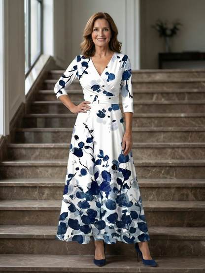 Robe Midi Croisée à Col Celine
