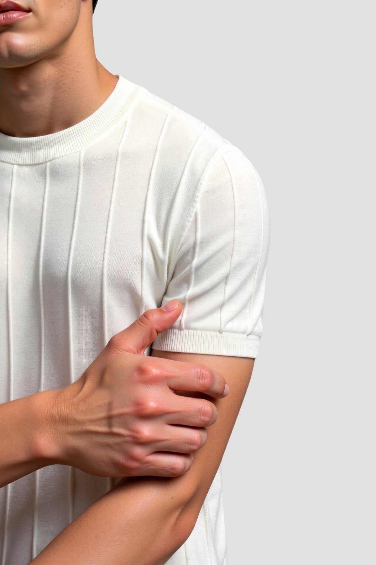 T-shirt Rayé O-Cou Classique Heavy Oude Geld
