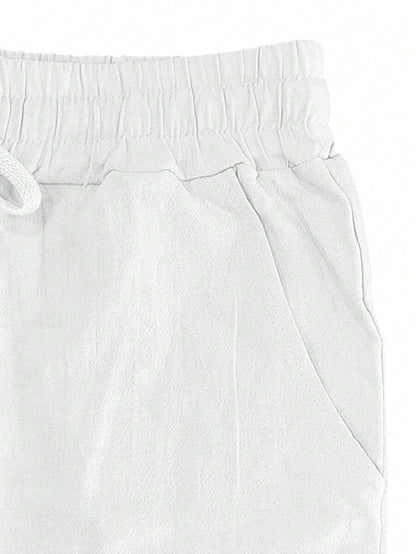 PANTALON LÉGER EN LIN AVEC CORDON
