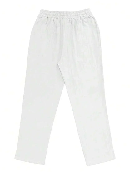 PANTALON LÉGER EN LIN AVEC CORDON