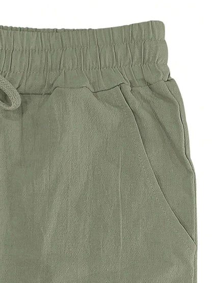 PANTALON LÉGER EN LIN AVEC CORDON