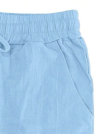 PANTALON LÉGER EN LIN AVEC CORDON