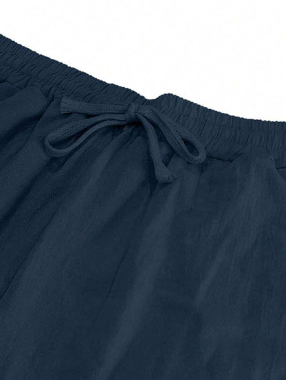 PANTALON LÉGER EN LIN AVEC CORDON