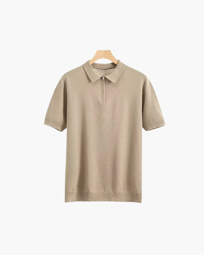 Brooks | polo en maille à manches courtes pour hommes avec demi-zip