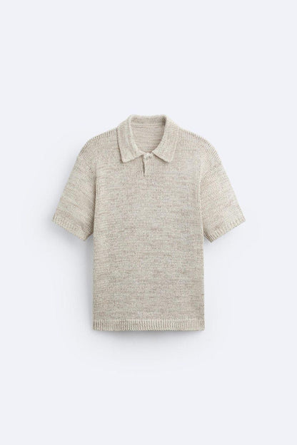 Polo en tricot décontracté au look vintage
