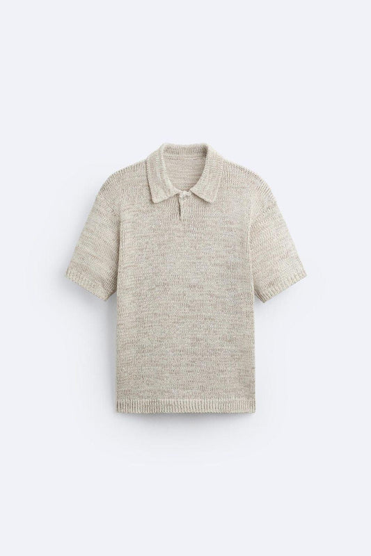 Polo en tricot décontracté au look vintage