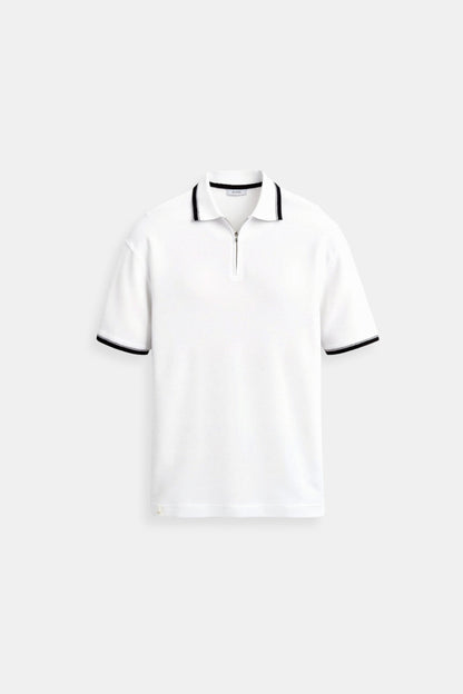 Polo Classique avec Zip et Détails Contrastés