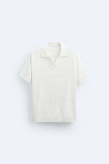 Polo en tricot classique en blanc
