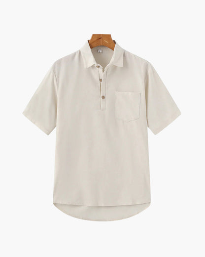 Thiago | Chemise Polo d'Été pour Hommes en Lin avec Poche Poitrine