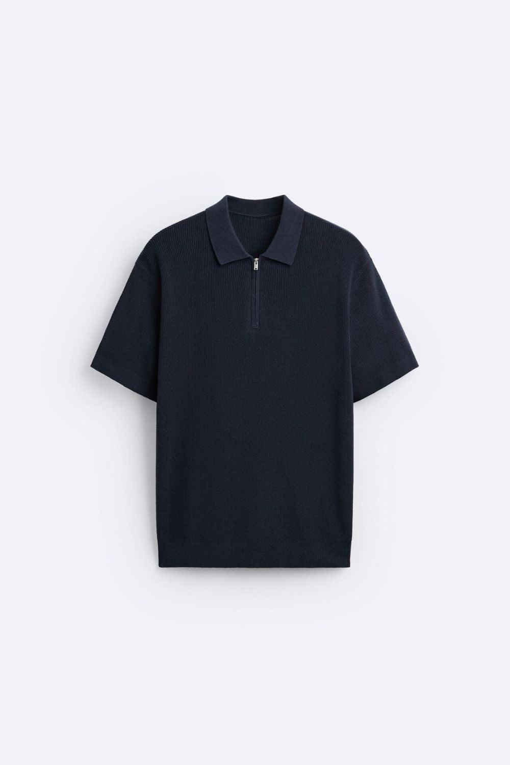 Polo en tricot élégant avec zip