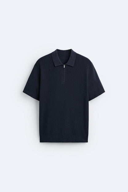 Polo en tricot élégant avec zip