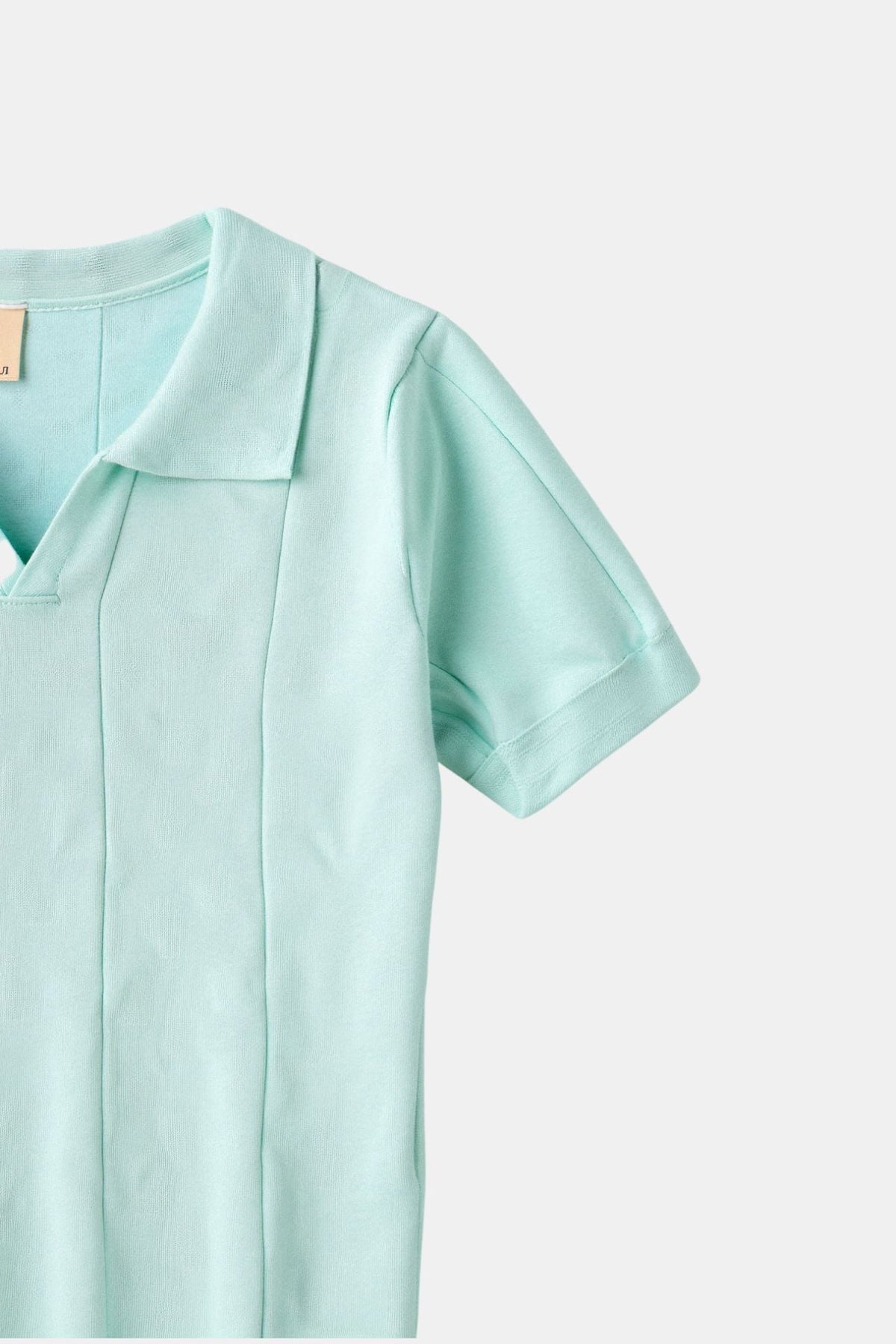 Polo Retro-Strik en Vert Menthe