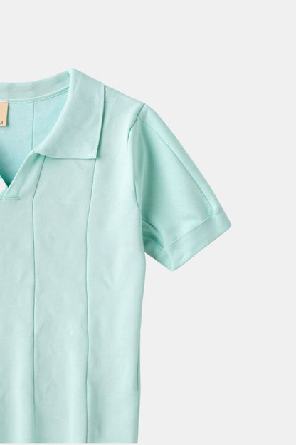 Polo Retro-Strik en Vert Menthe