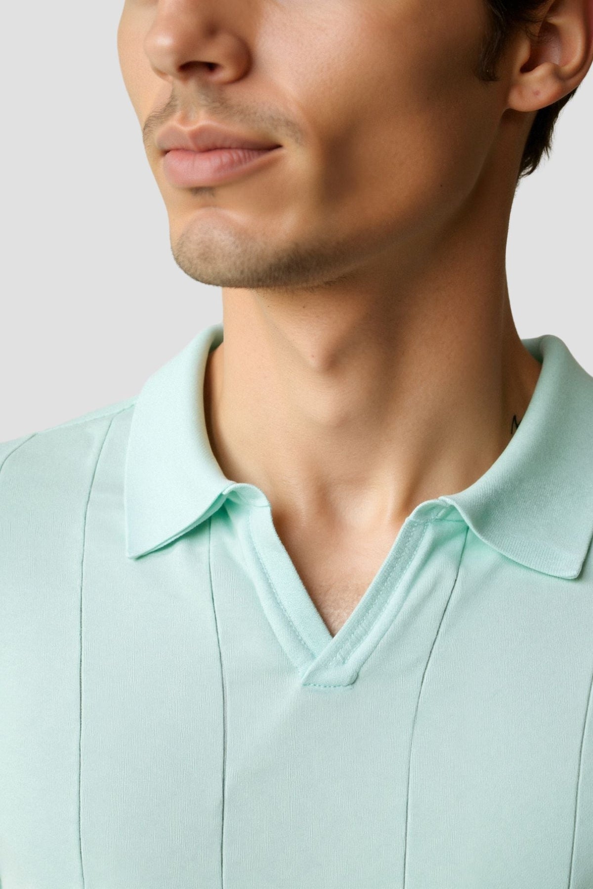Polo Retro-Strik en Vert Menthe