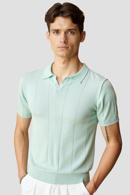 Polo Retro-Strik en Vert Menthe