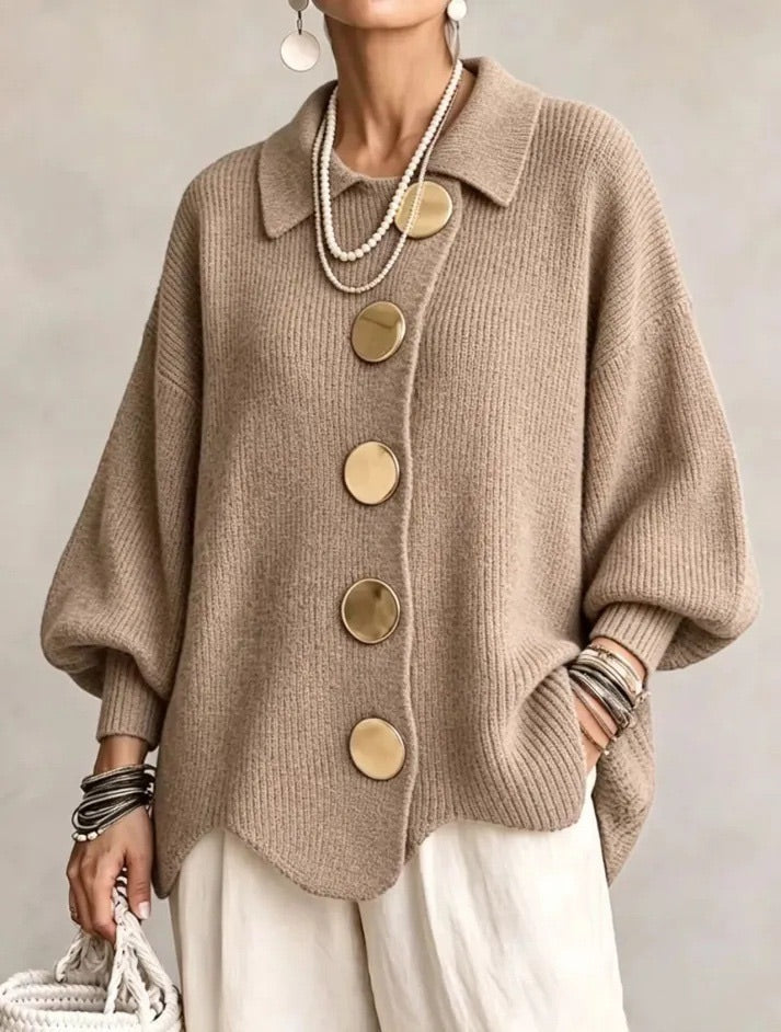 Karina - Cardigan Oversize à Col et Boutons
