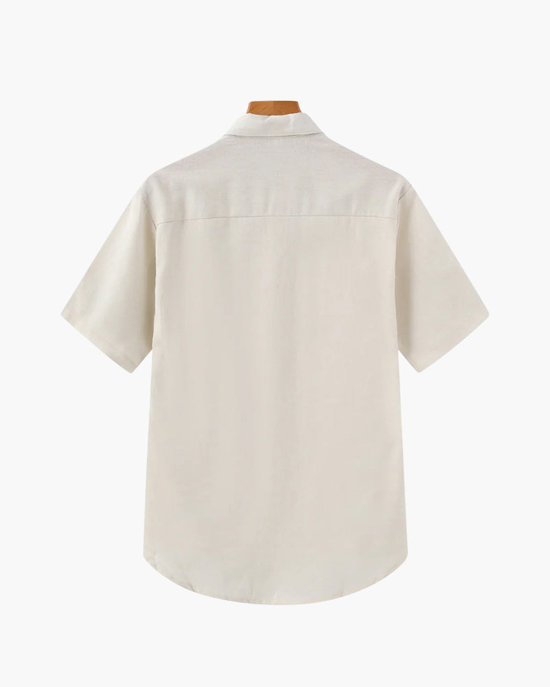 Thiago | Chemise Polo d'Été pour Hommes en Lin avec Poche Poitrine