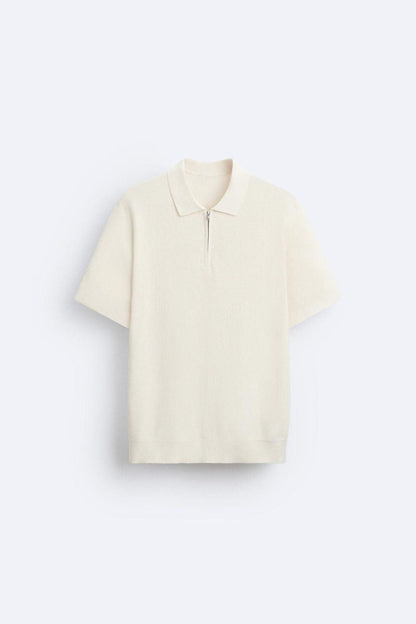 Polo en tricot élégant avec zip