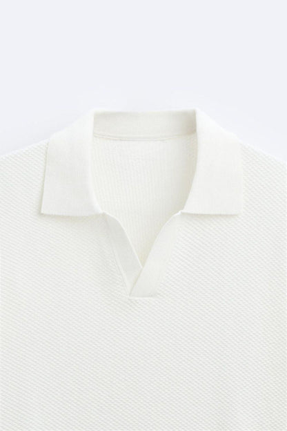 Polo en tricot classique en blanc