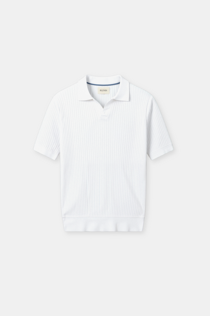 Polo en Coton Côtelé pour Hommes à Manches Courtes – Élégant & Intemporel