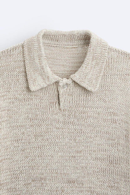 Polo en tricot décontracté au look vintage