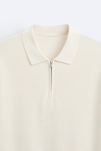 Polo en tricot élégant avec zip