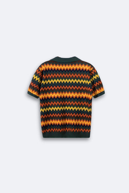 Pull Rétro avec Motif Zigzag