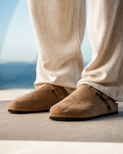 Luke | Sabot pour hommes en suède confortable avec semelle ergonomique