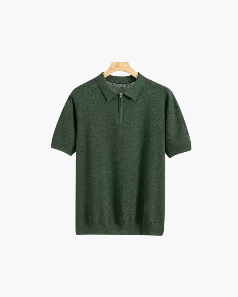 Brooks | polo en maille à manches courtes pour hommes avec demi-zip