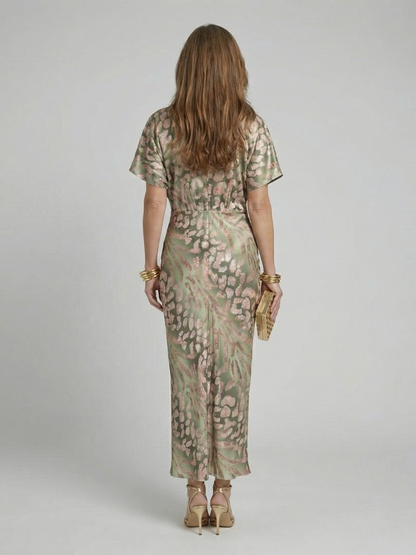 Robe Midi à Imprimé Abstrait Coralie