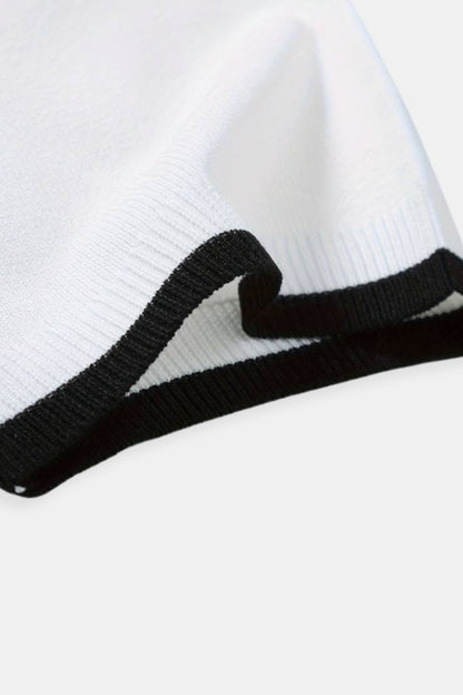 Polo Classique avec Zip et Détails Contrastés