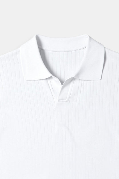 Polo en Coton Côtelé pour Hommes à Manches Courtes – Élégant & Intemporel