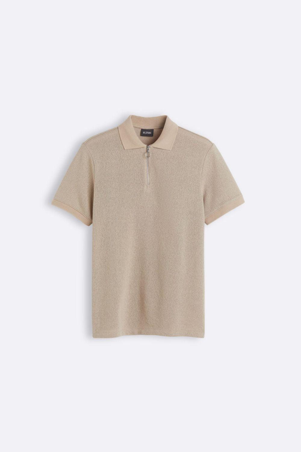 Polo moderne en tricot avec fermeture éclair