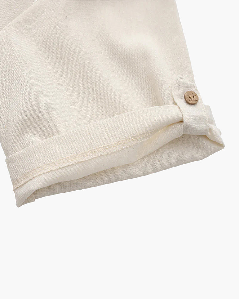 Thiago | Chemise Polo d'Été pour Hommes en Lin avec Poche Poitrine