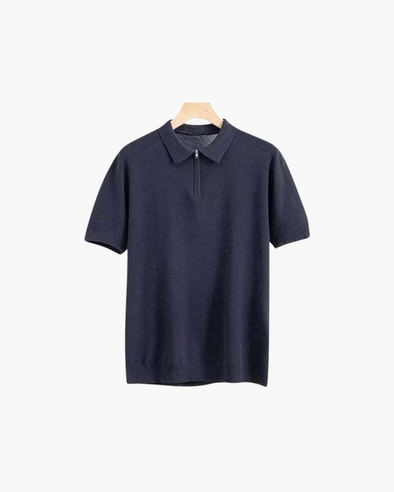 Brooks | polo en maille à manches courtes pour hommes avec demi-zip