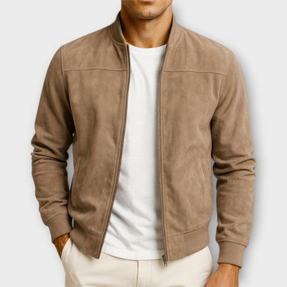VESTE BOMBER EN CUIR SUEDE HOMME