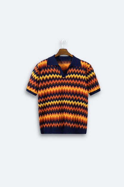 Pull Rétro avec Motif Zigzag