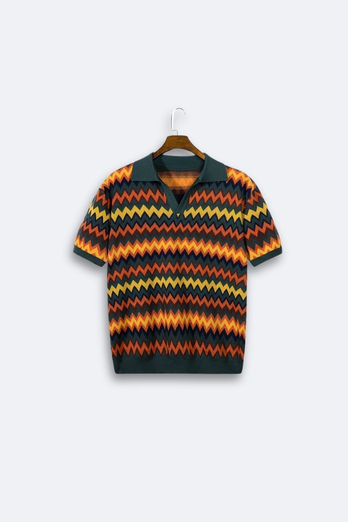 Pull Rétro avec Motif Zigzag