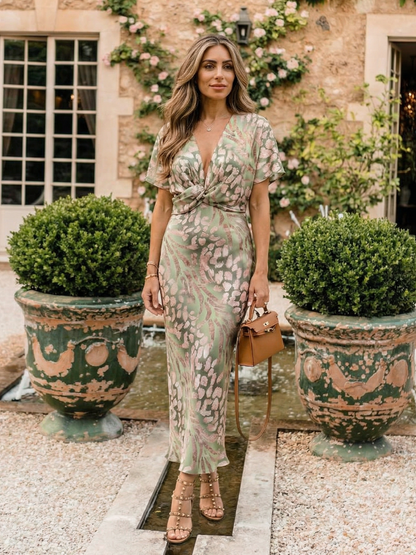 Robe Midi à Imprimé Abstrait Coralie