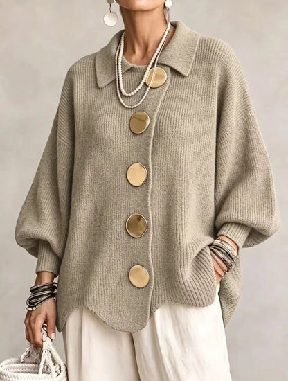Karina - Cardigan Oversize à Col et Boutons