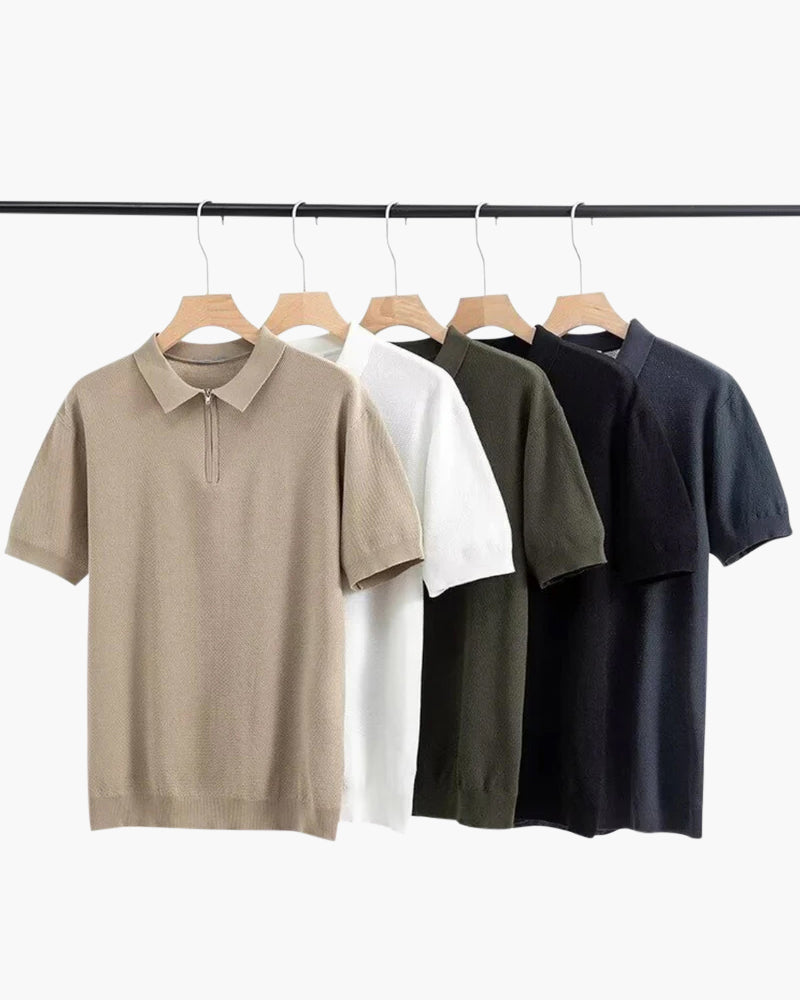 Brooks | polo en maille à manches courtes pour hommes avec demi-zip